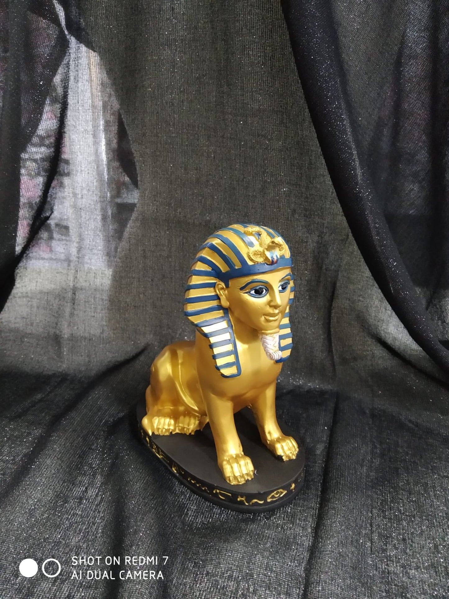 Figura Egipto Esfinge dorada 15cm.resina
