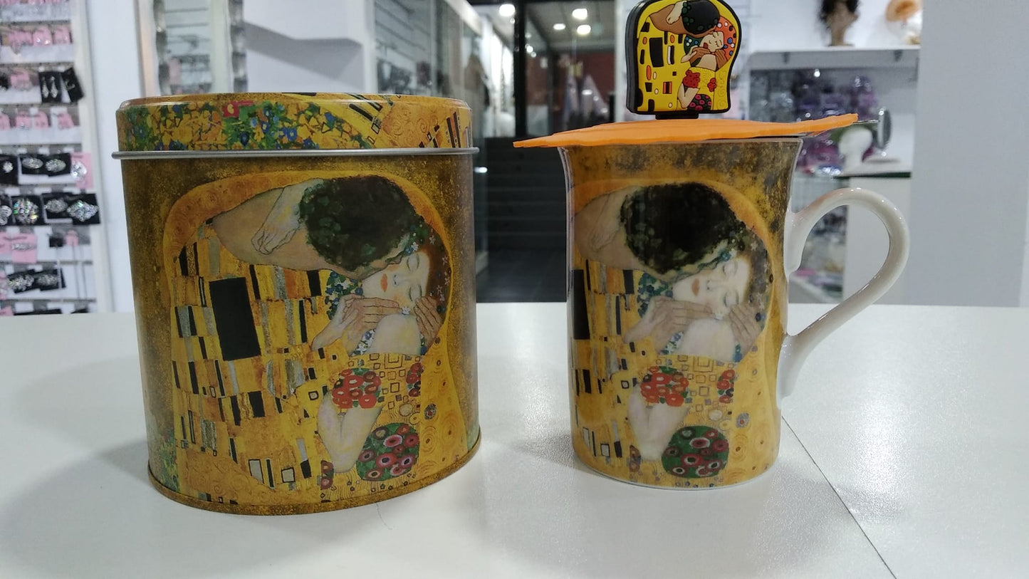 Set cocina Muy filtro tapa en lata Gustav Klimt