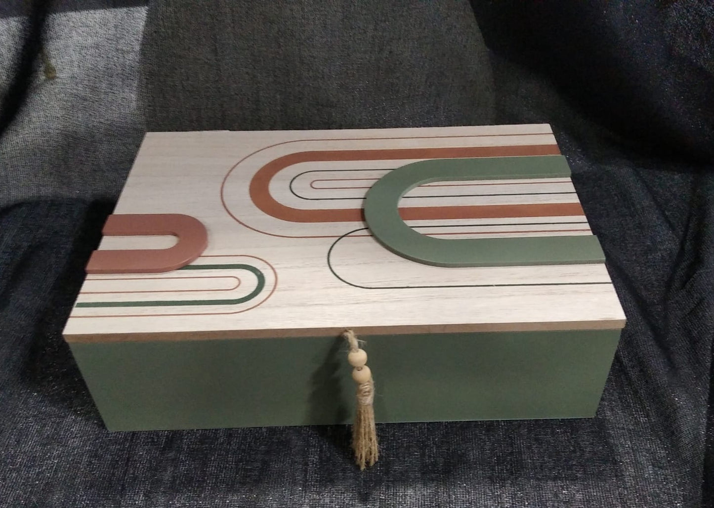 Joyero caja madera multicolor 29x20x9cm.