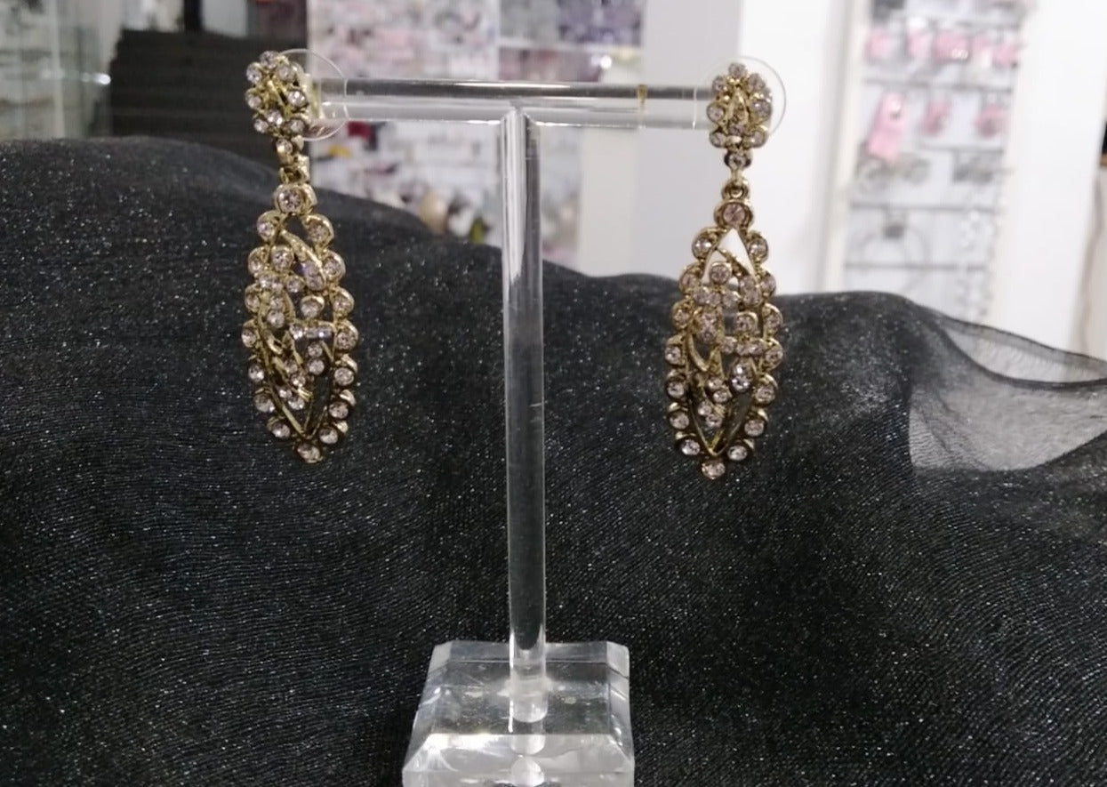 Pendientes cristal dorado y plateado