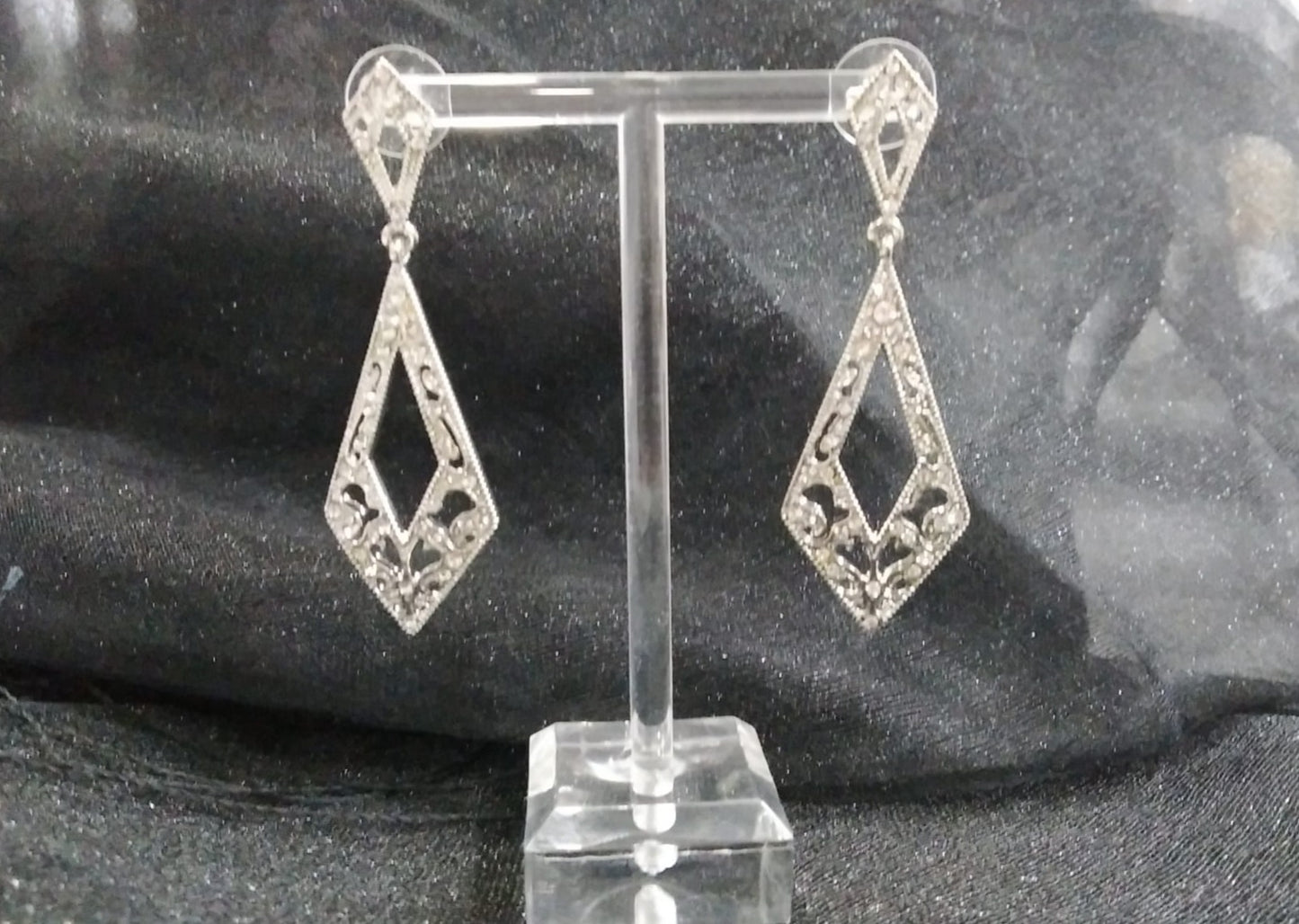 Pendientes cristal plateado