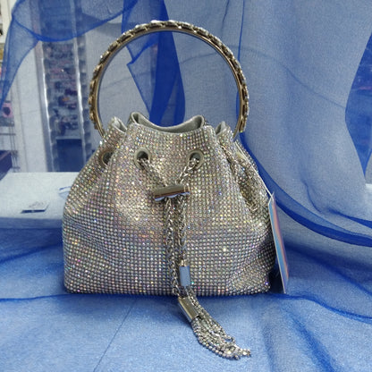 Bolso fiesta plateado cristal
