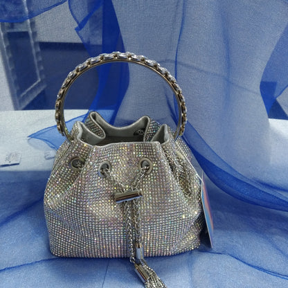 Bolso fiesta plateado cristal