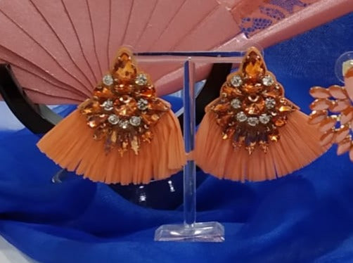 Pendientes cristal rafia