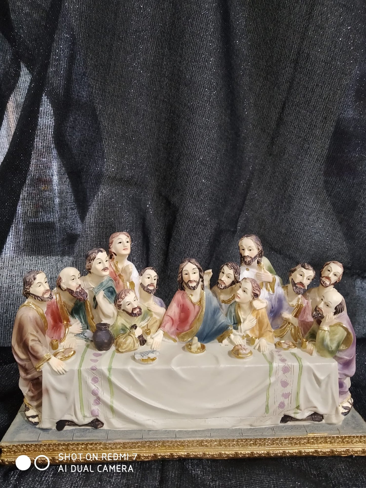 Figura religiosa Santa Cena resina, 17cm.