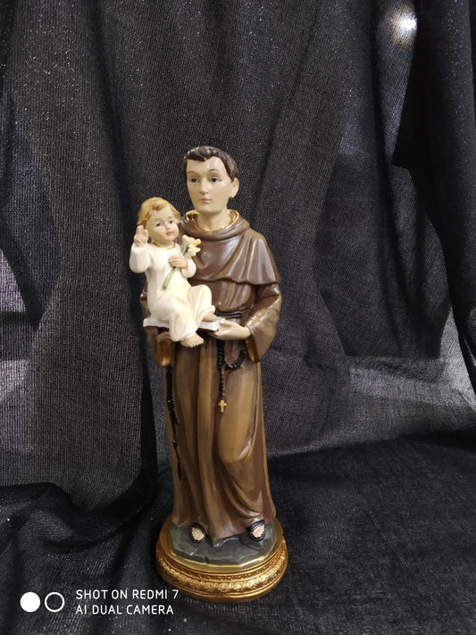 Figura religiosa San Antonio de Padua, resina 20cm