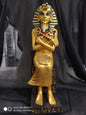 Figura Egipto Rey TUT sentado dorado resina, 27cm.