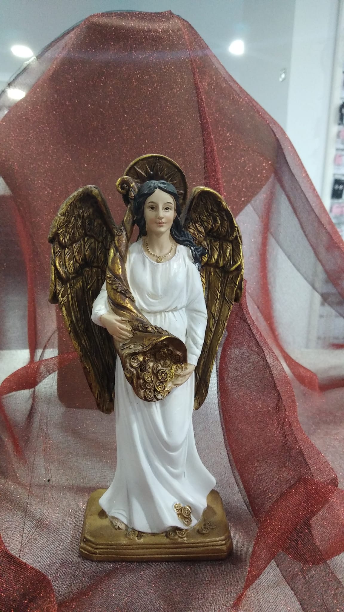 Figura religiosa Ángel de la abundancia 20 cm.