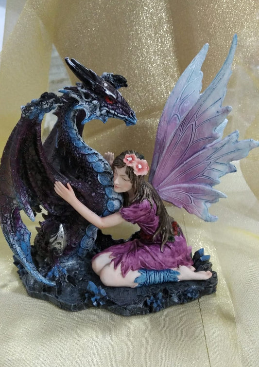 Figura Hada con dragón 15cm.