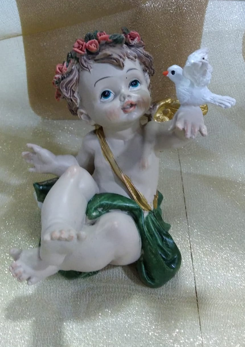 Figura religiosa Ángel corona flores. ELEGIR MODELO