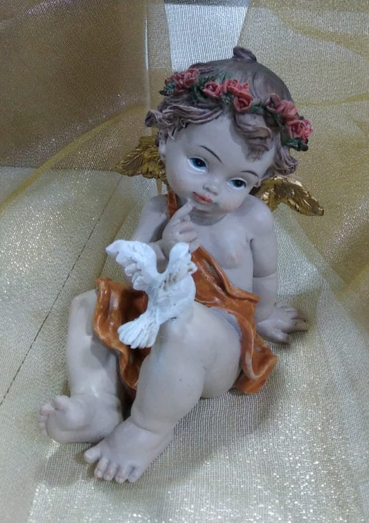 Figura religiosa Ángel corona flores. ELEGIR MODELO