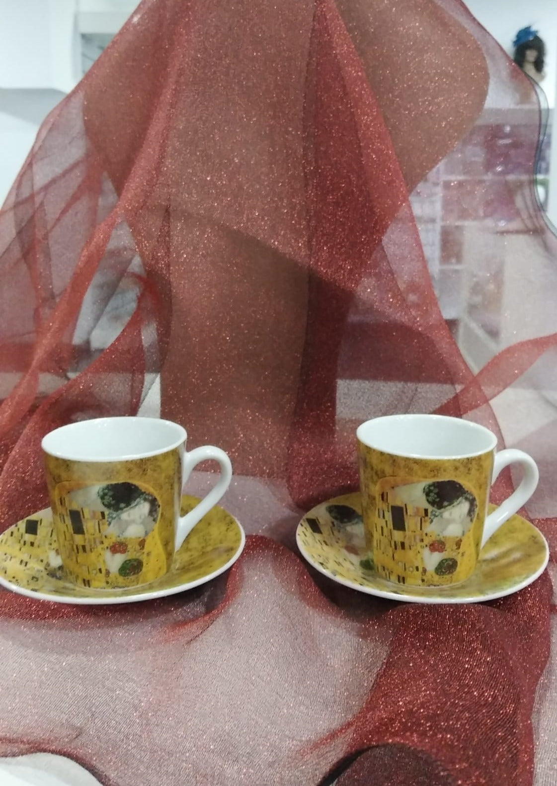 Set cocina 2 tazas con plato Klimt.