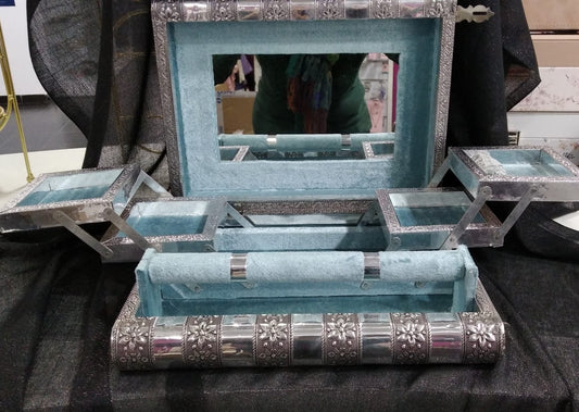 Joyero madera aluminio, elefante 27,5x 21x7,6cm.