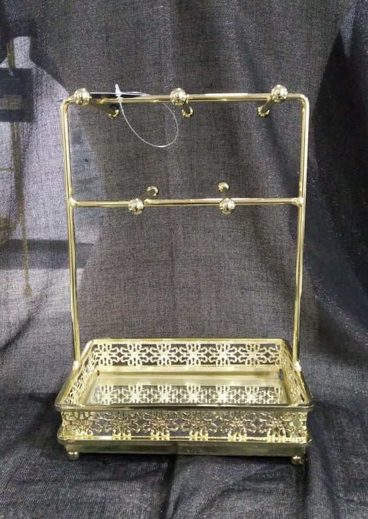 Joyero metal espejo dorado brillante 16.5 x11.5x24cm.