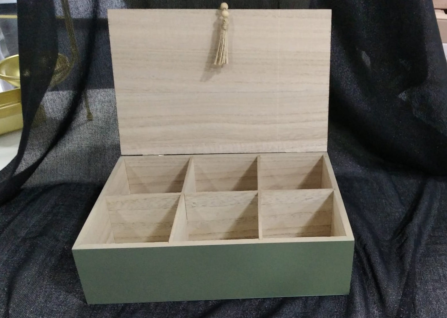 Joyero caja madera multicolor 29x20x9cm.