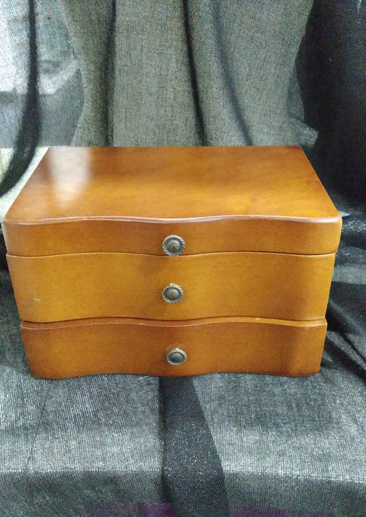 Joyero 2 cajones con espejo 20x13.5x12cm.