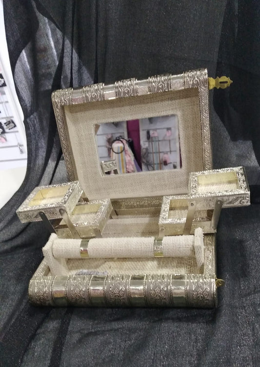 Joyero madera aluminio Yoga 22.5x18.8x7.6cm.