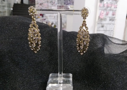 Pendientes cristal dorado y plateado