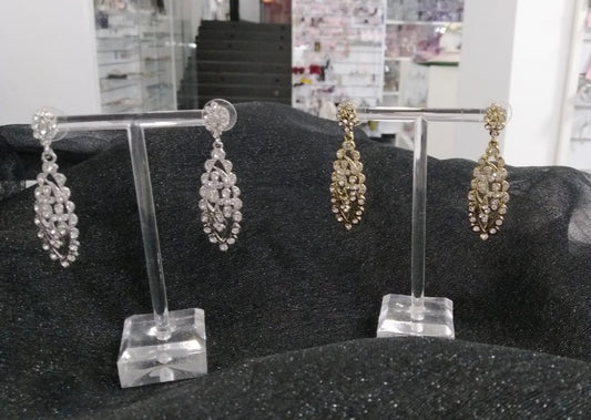 Pendientes cristal dorado y plateado