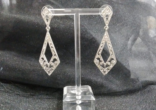 Pendientes cristal plateado