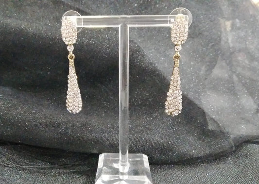 Pendientes firma lágrima cristal metal dorado