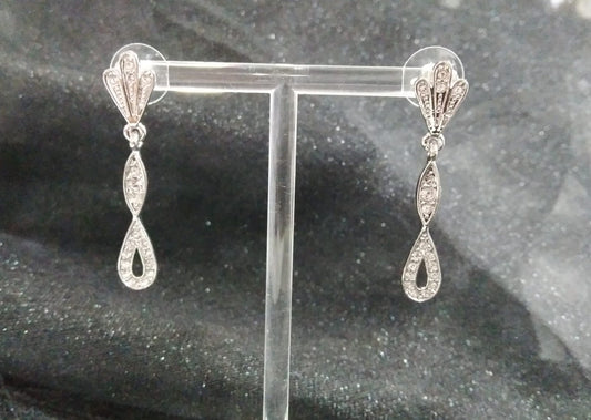 Pendientes plateados cristal