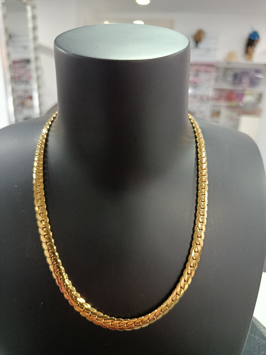 Gargantilla semirrígida acero dorado