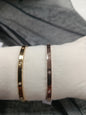 Pulsera, brazalete, rígido cerrado, dorado, plateado y dorado rosa con cristal, Moments