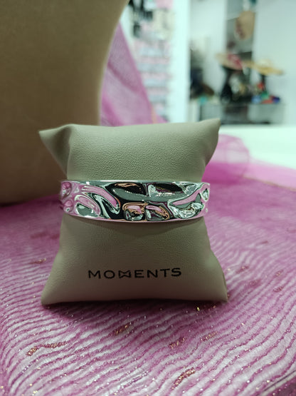 Brazalete acero plateado,Moments
