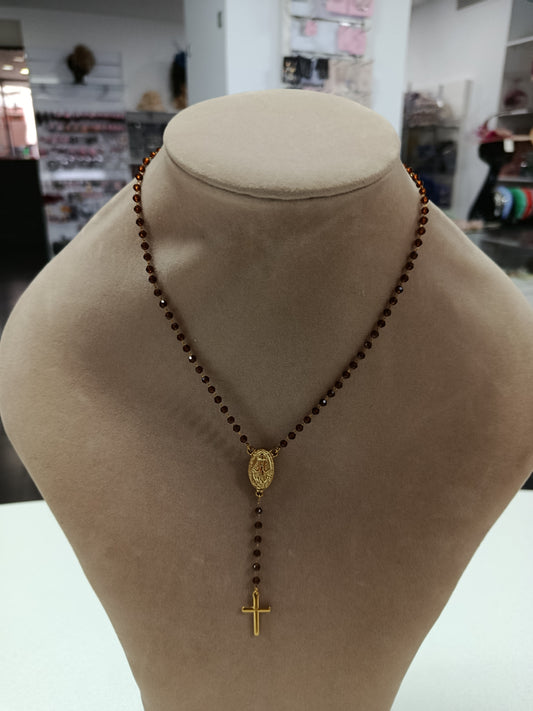 Brown crystal rosary