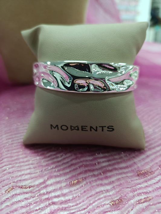 Brazalete acero plateado,Moments