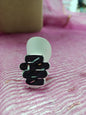 Anillo de acero plateado, talla 7 y 8, Moments